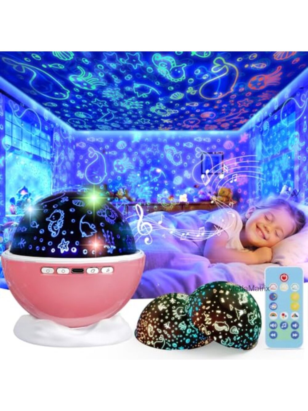 Star Projector Night Light for Kids Room with Remote and Timer, 360 Rotation, 3